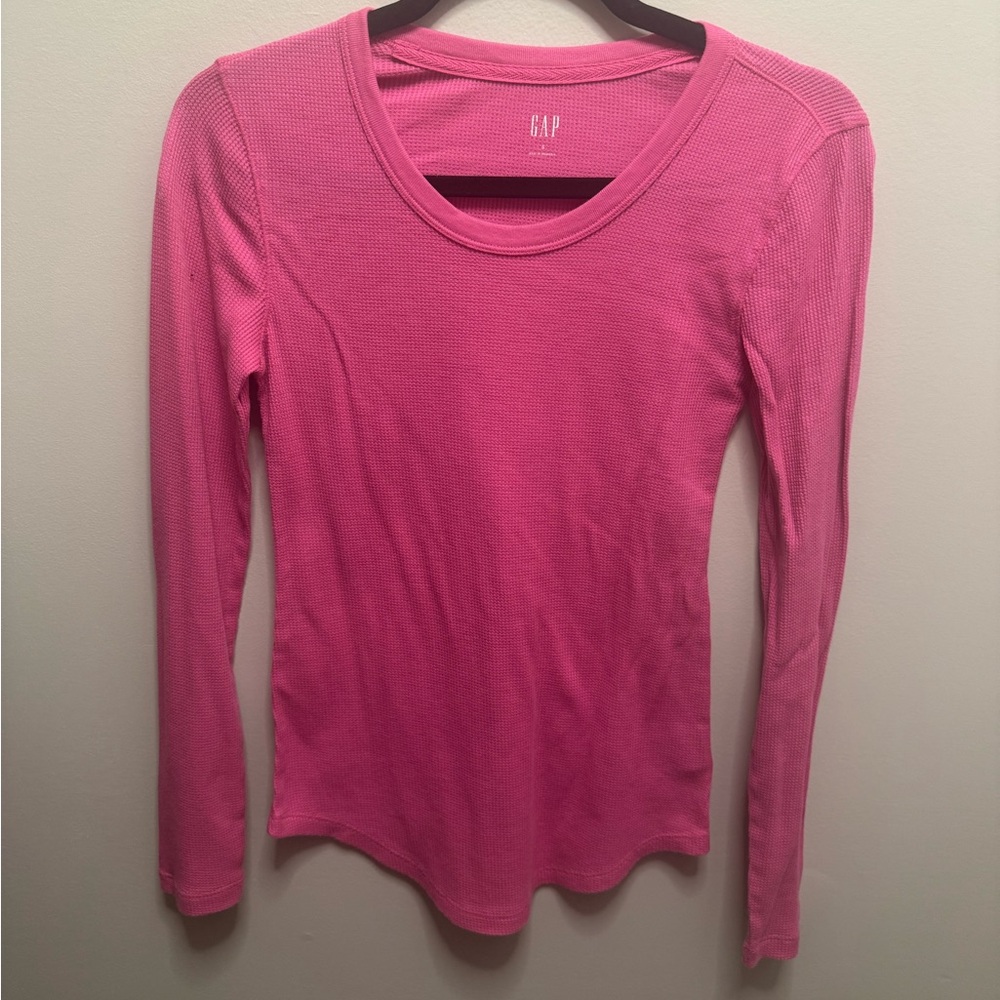 GAP Long Sleeve Pink Thermal Tee